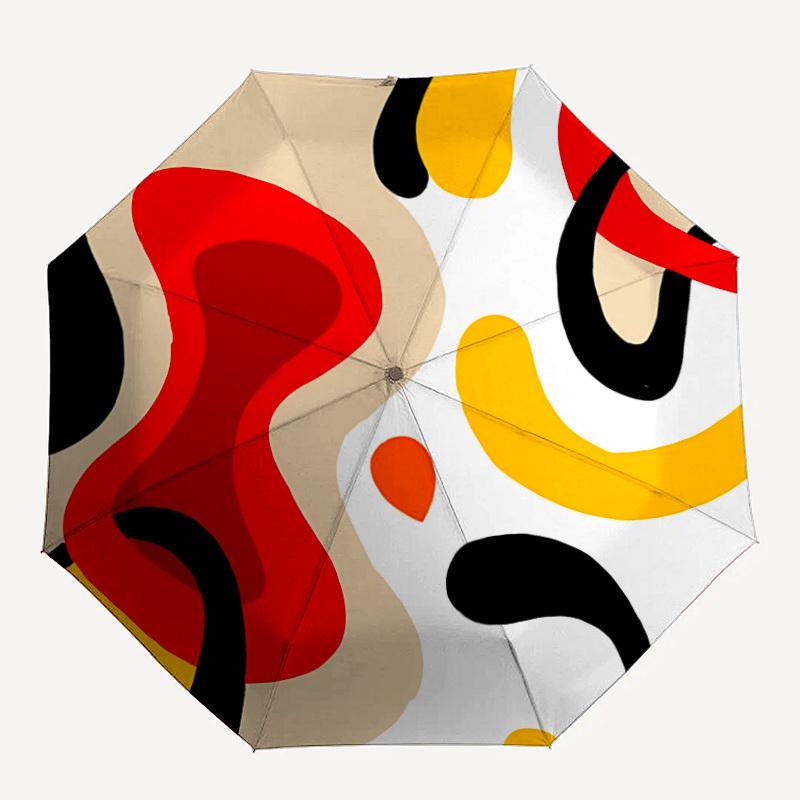 

1pc Abstract Art Print Automatic Open/Close Umbrella,Portable Compact Umbrella for Men & Women, Holiday Gift yy250730095