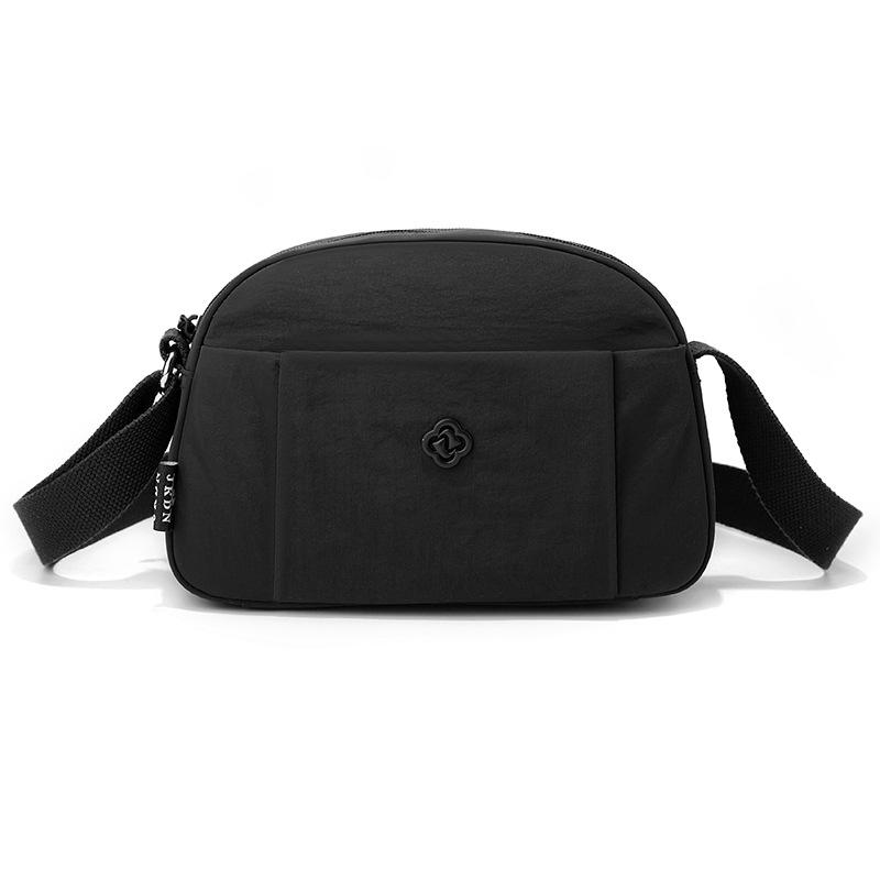 Solid Color Nylon Crossbody Bag Multi Pocket Casual Shoulder Bag for Women