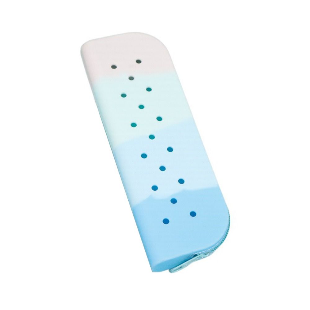 Breathable Holes Silicone Pencil Case Zipper Large Capacity Stationery Storage Bag Portable Waterproof Makeup Organizer Cosmetic