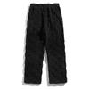 Herren Kordelzug Gerade Kariert Warm Sportlich Lässig Hose