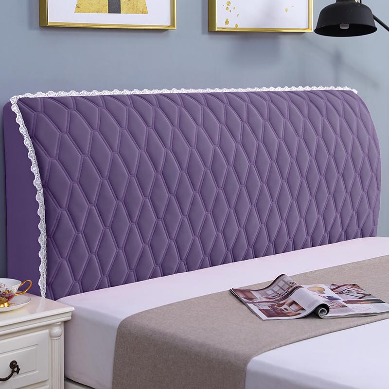 Solid Color Simple Elegant Headboard Cover Thickened Anti-collision Full Package Cloth Sleeve Universal Fit for Most Headboards