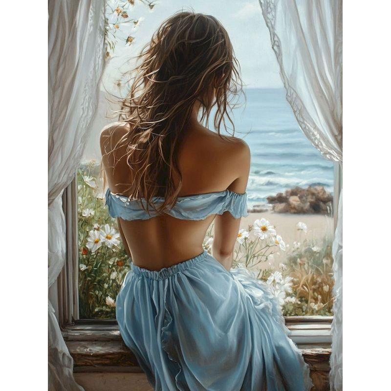 

GATYZTORY Oil Painting By Number Girl Drawing On Canvas Hand Painted Paintings DIY Pictures By Numbers Portrait Kits Home Decor 30x20cm no frame