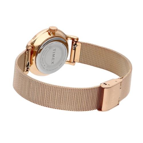 TIMEX Transcend Celestial Watch, 31mm, Black Dial, Brass, Mineral Glass, Quartz Movement, Women's, Pink Gold, TW2V52100, Philippines