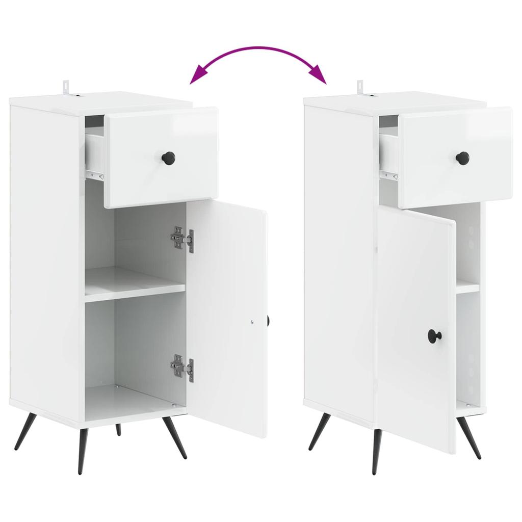 Bathroom Storage Cabinet BREDA High Gloss White
