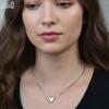 EFFIE QUEEN Stainless Steel 18k Gold Heart Pendant Necklace Romantic Jewelry for Women Wedding Party Banquet Gift Wearing STKN02