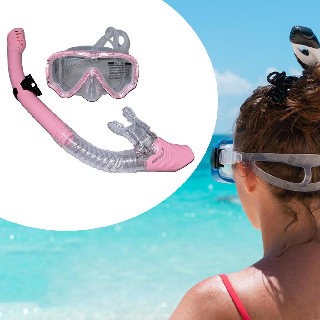 Diving Mask Dry Top Snorkel Set, Goggles Snorkeling Gear for Swimming Freediving