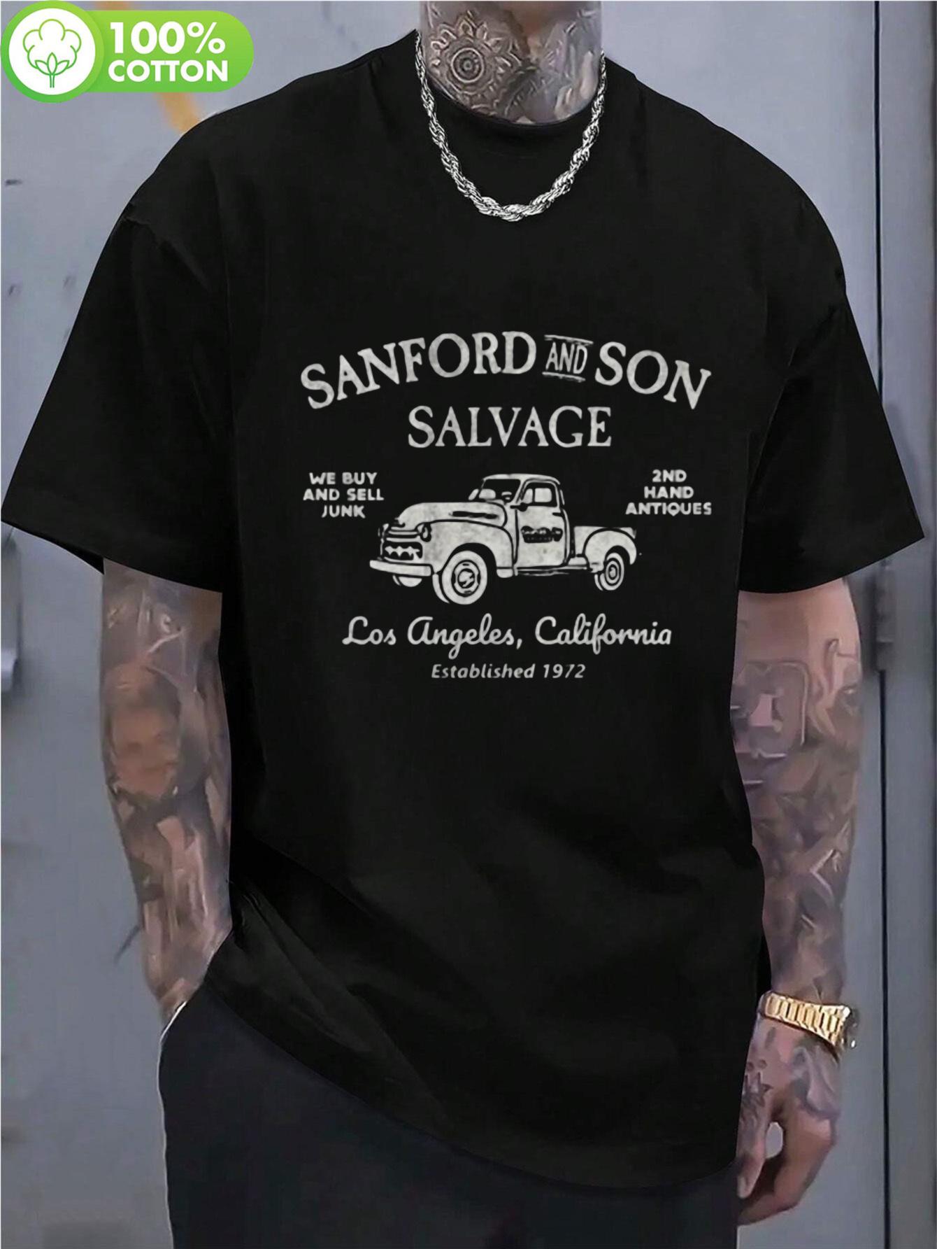 

Sanford & Son Vintage Graphic T-shirt - 100% Cotton Casual & Sporty Tee with Los Angeles 1925 Truck Design XXXL