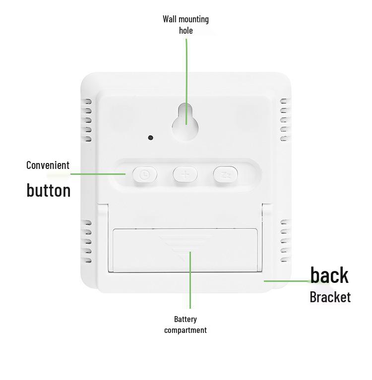 Ultra-thin Indoor Multifunctional Alarm Clock with Thermometer and Magnetic Attachment #3702