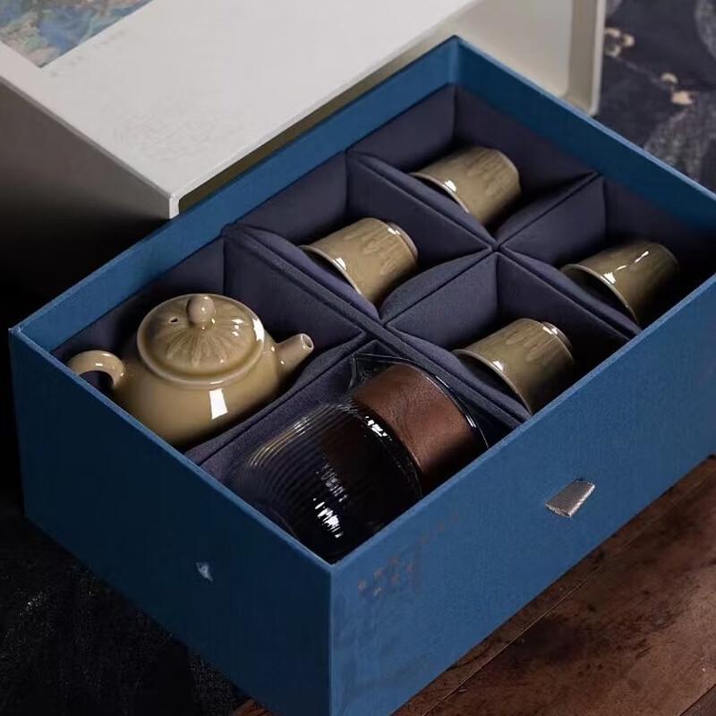 Yihude 6-Piece Banana Leaf Ceramic Tea Set