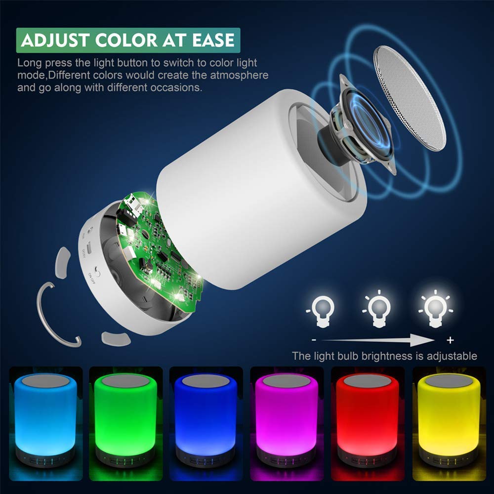 Custom Logo Led Touch Lamp Portable Table Speaker Pc Audio Desk Lamp Speaker Moon Light With Speaker for Christmas Holidays
