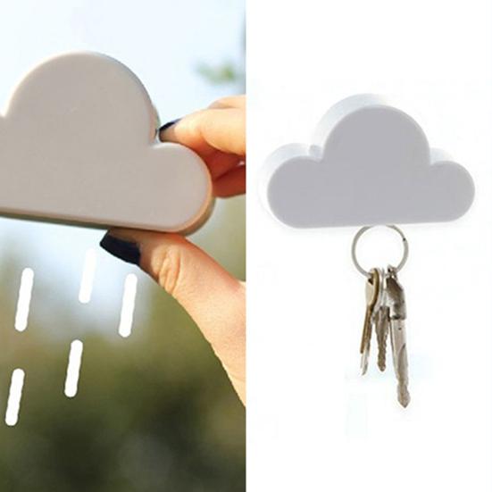 Creative Cloud Shaped Magnetic Self Adhesive Home Wall Key Holder Rack