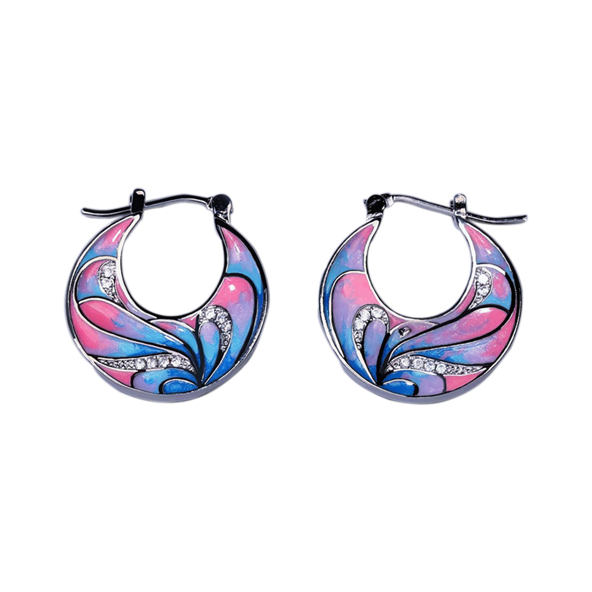 

Элегантные женские серьги с подвеской в ​​виде цветка, модные украшения, эмалированная роспись ручной работы, женские серьги, ювелирные изделия, рождественские подарки розовый