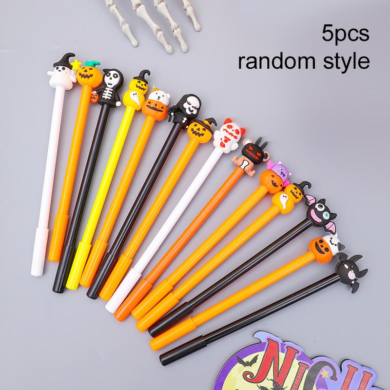 5/10pcs Gel Pen Halloween Style Creative Pumpkin Light Bat Ghost Festival Party Gifts for Students Rewards School Supplies TMZ