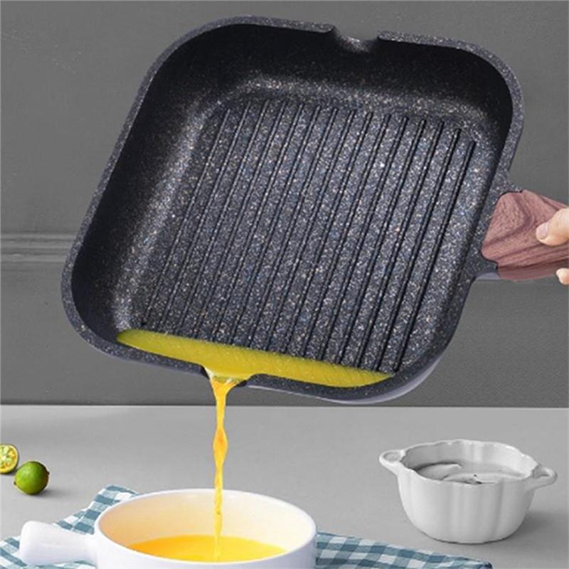 Grill Pan Aluminium For Stove Tops Non-Stick Marble Coating Aluminum Induction Steak Pan With Pour Spout