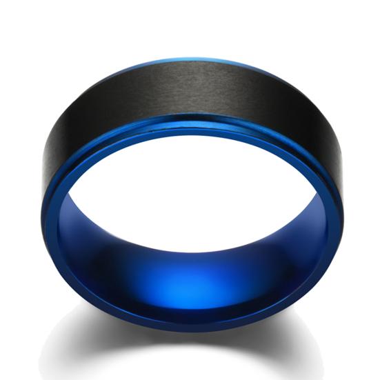 Men Dual Color Band Stainless Steel Finger Ring Jewelry Birthday Gift