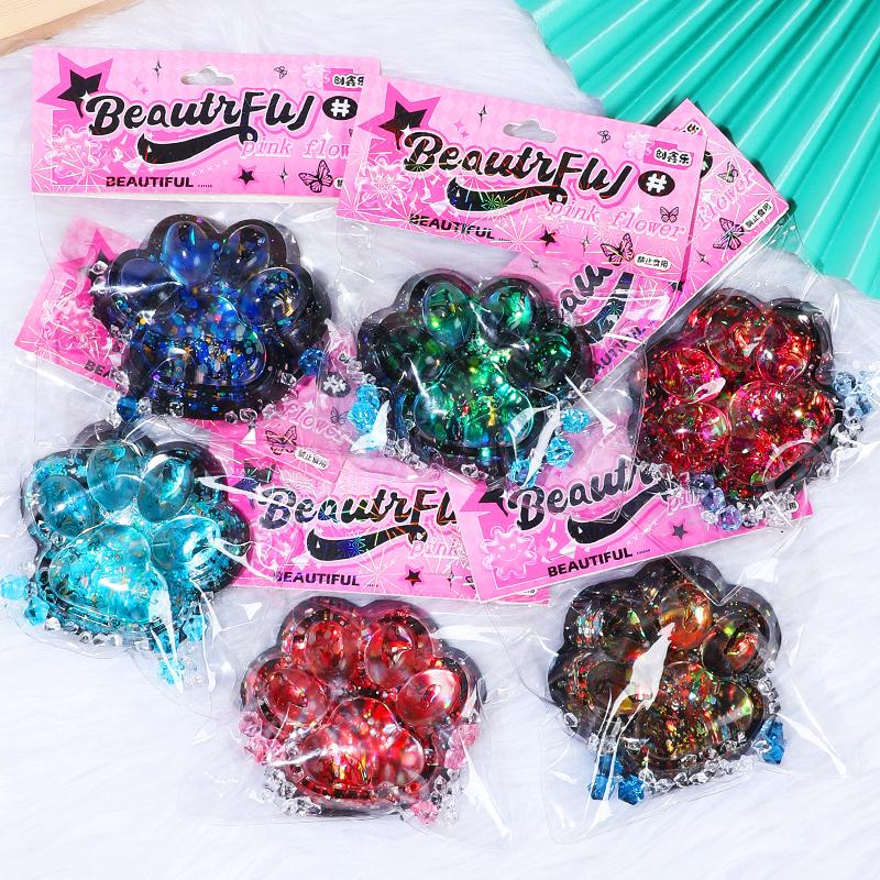 Starlit Sky Big Cat Paw Squishy Fidget Toy Soft Slow Rebound Stress Relief Toy Pinch Decompression Gift Cat Claw Squeeze Toy