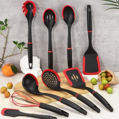 New Silicone Kitchenware Set Two-color Plastic Handle Spatula Non-stick Pan Spatula Set Food Grade Colander