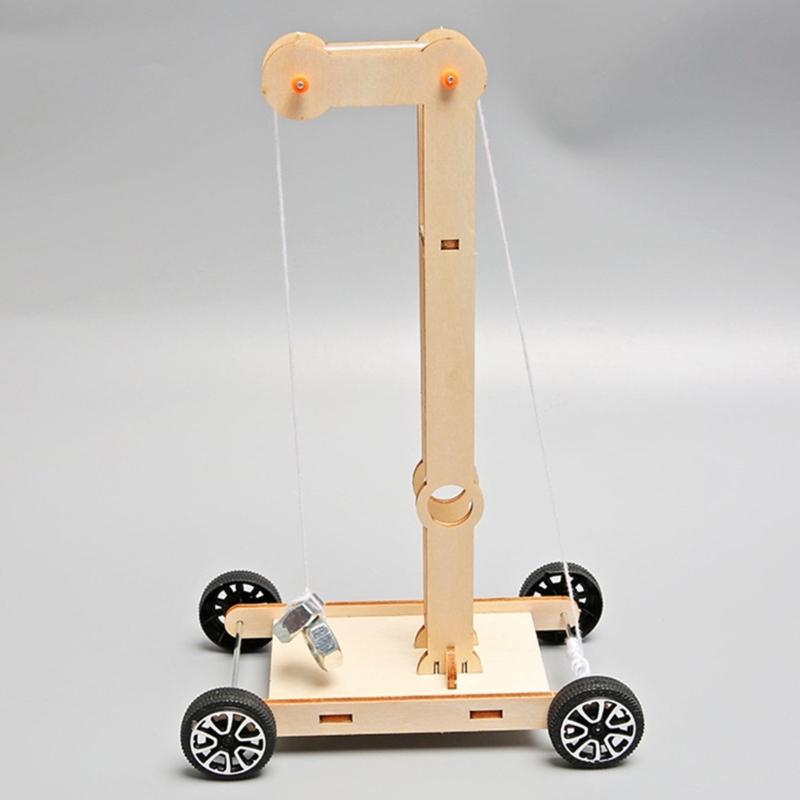 Hands on Assembly Wooden Gravitational Potential Powered Car Physics Experiment Set With Instructions For Homeschooling