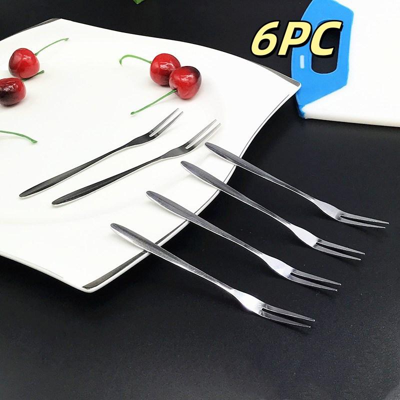 

3/6/10pcs 304 Stainless Steel Tableware and fruit fork Fruit Fork Dessert Cake Forks Salad Fork For Party Kitchen Tableware