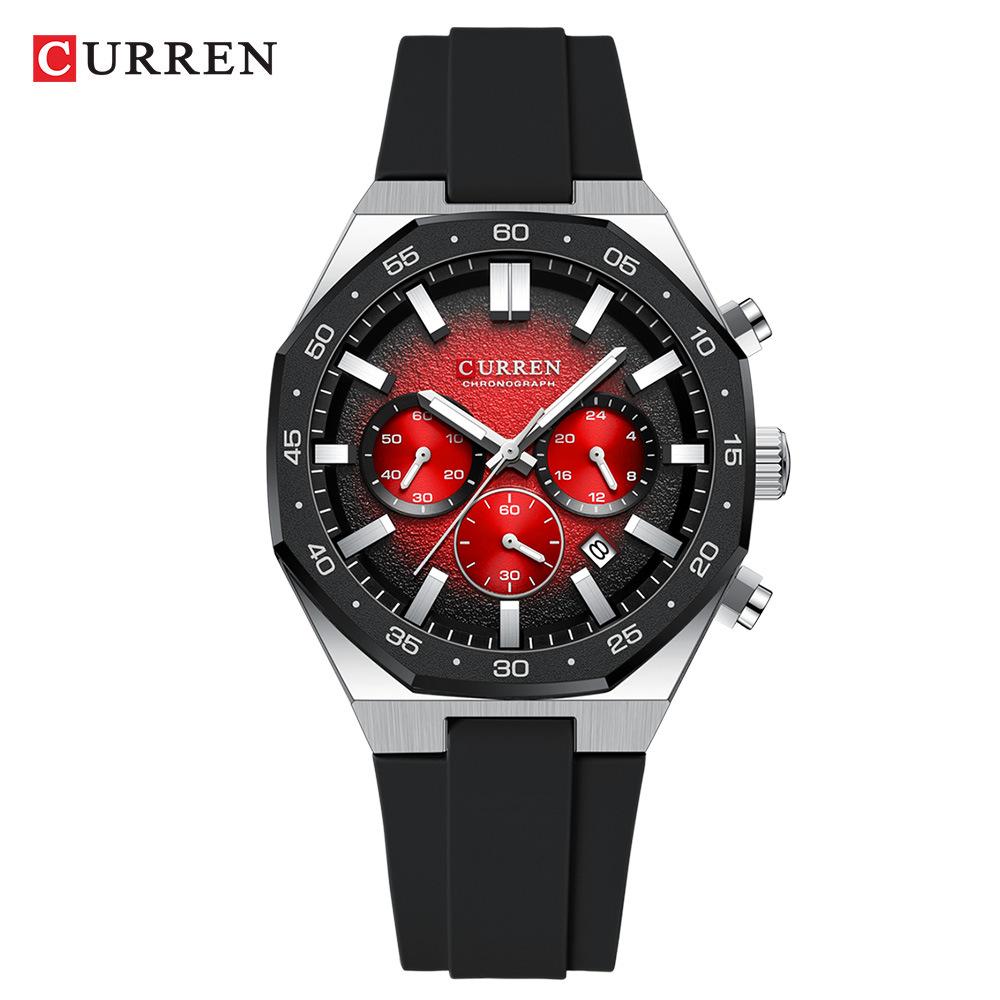 CURREN 8489 Men's Waterproof Six-Hand Quartz Sports Watch with Calendar Strap