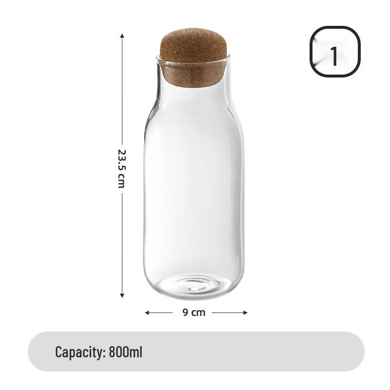 Glass Beverage Pitcher with Cork Stopper