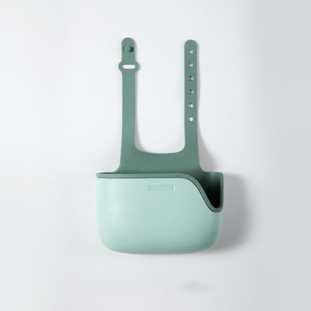 

Компактна підставка для мила та губки з дренажем, сідло, регульований тримач для крана, кошик для сушіння на кухонну мийку зелений