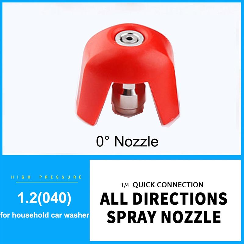 High-Pressure Car Washing Water Gun Washer Sprayer Nozzle Tip with 1/4" Inch Fitting Male Thread 0 15 25 40 Degree Water Jet
