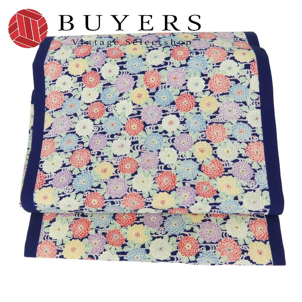 

Nagoya obi, full pattern, pure silk (excluding gold and silver thread), navy, multicolor, Nagoya tailoring, all over pattern, stylish,
