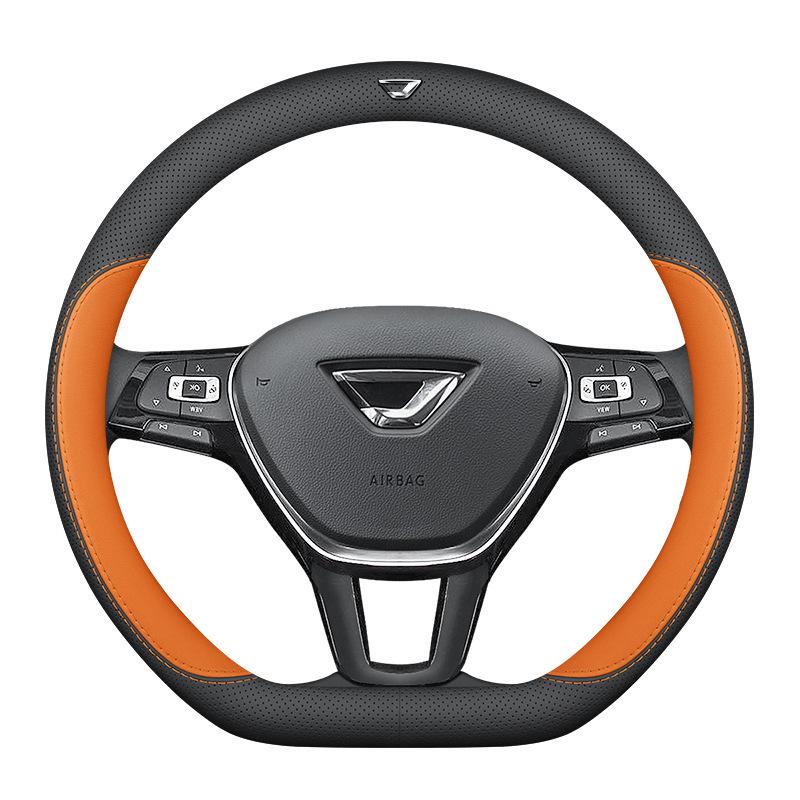 Ultra-Thin Genuine Leather Steering Wheel Cover for Volkswagen Jetta & VA Models