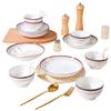 Tang Hui 22-Piece Chinese Ceramic Dinnerware Set
