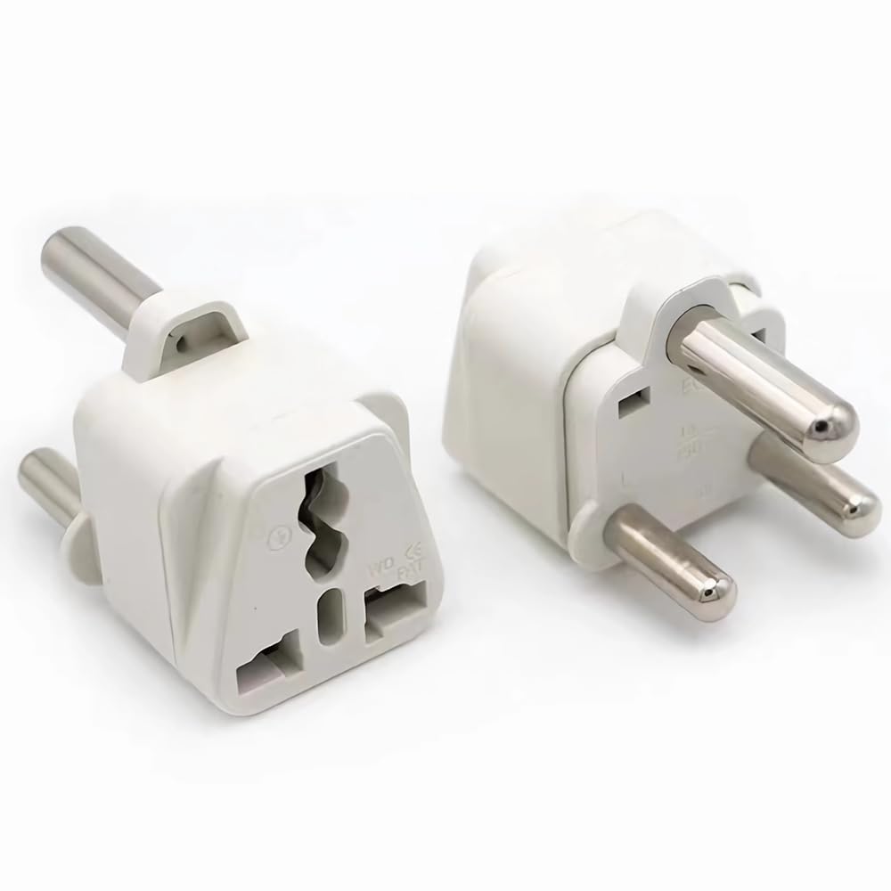 Juego de 2 Enchufe de Conversión de Energía para el Extranjero Tipo B3L Adaptador de Enchufe de Sudáfrica Ciudad del Cabo Johannesburgo Enchufe de Viaje al Extranjero (Blanco)