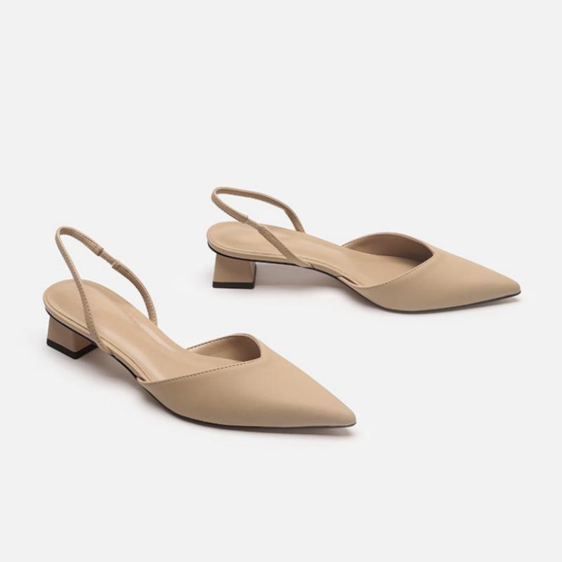 Shoes for Women Slingbacks Women's High Heels Shallow Mouth Office Sexy Slip-on Toe Cap Gladiator Sandals