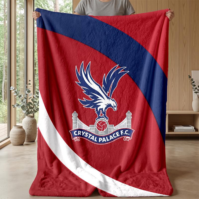 Crystal Palace Fußball Druck Flanelldecke, Weiche Warme Leichte Überwurfdecke für Sofa Bett Camping