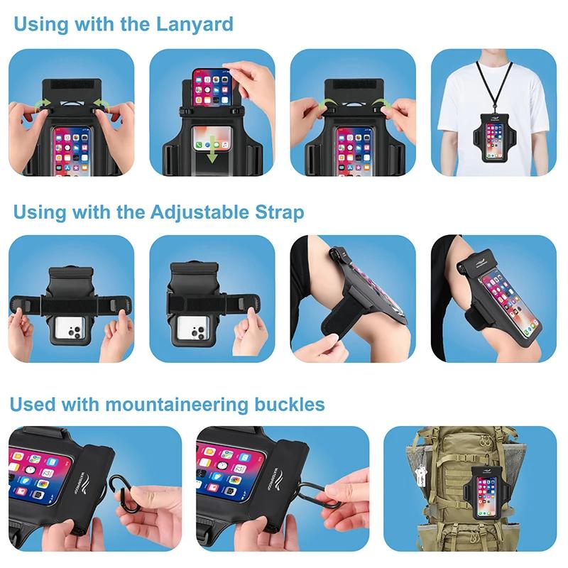 Haissky Armband voor iPhone Waterdichte Telefoontas 17 16 15 14 Pro Max voor iPhone 11 Pro Hoes Zwemmen Surfen Arm Telefoontas