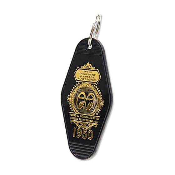 [Mooneyes] Hotel Key Tag Design MOON Keychain Black MKR-173