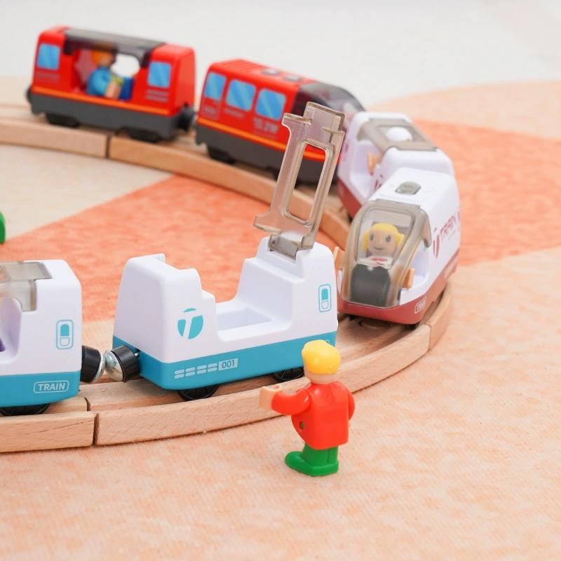 Magnetic Train Toys Wooden Railway Tracks Accessories Locomotive Diecast Slot Fit for All Wood Brand Wooden Tracks Toys For Kids