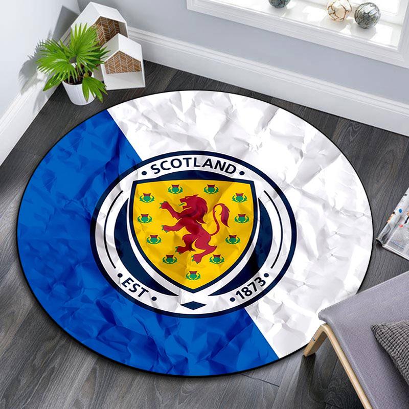 Scotland National Football Team,Round Area Rug,Carpet Rug for Living Room Bedroom Sofa Playroom Decor,Non-slip Floor Mat