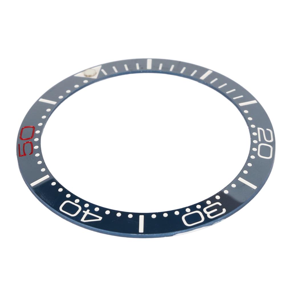 Ceramic Watch Bezel Ring 38mm Watch Bezel Insert Replacement Parts Accessory for Watchmaker Blue Base Red Digit