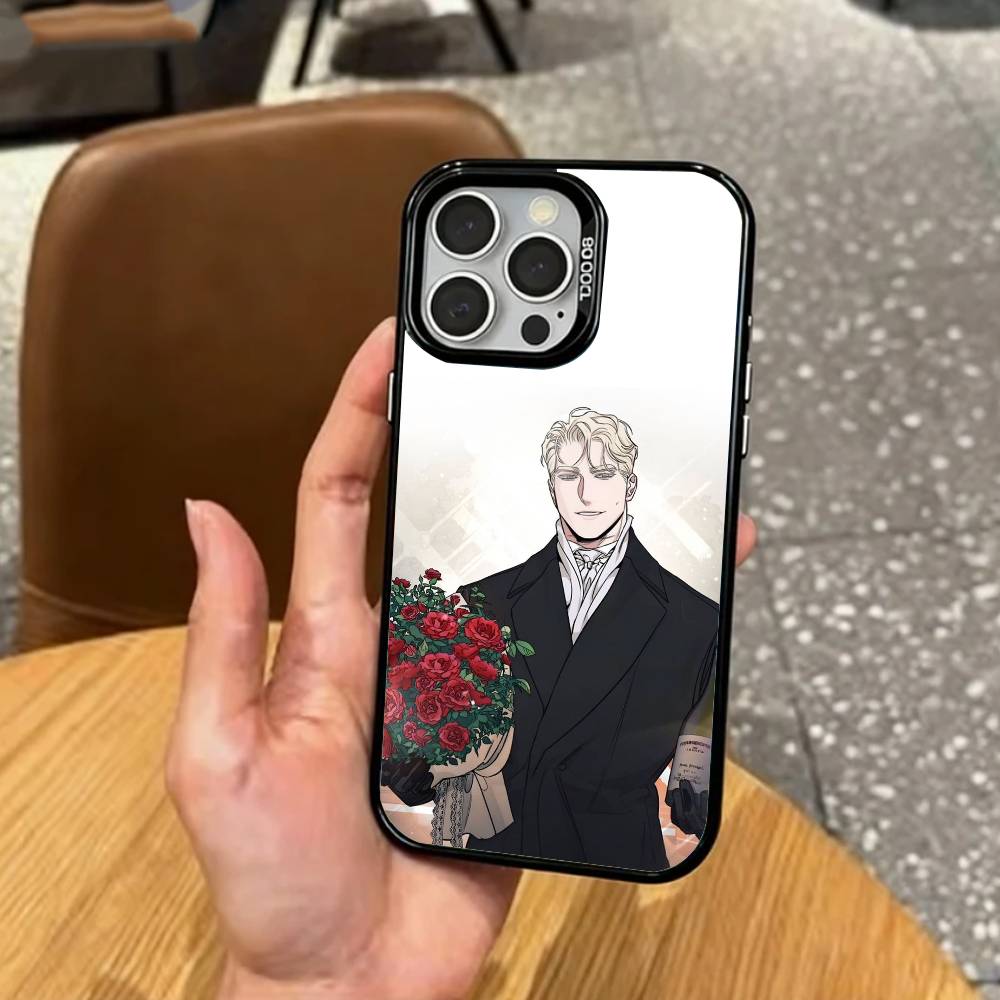 BL Manhwa R-roses And Champagne Phone Case For iPhone17,16,15,14,13,12,11 Plus,Pro Max Colored Silver Plated Inside Cover