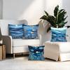 4pcs setblue and white waves Cushions Pillowcase Polyester Cushion Cover Throw Pillow Pillowcover Home Car Sofa Decor