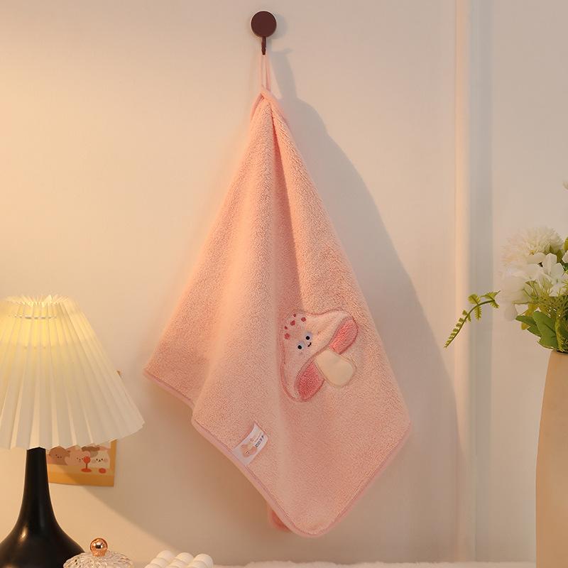 Coral Fleece Towel, Bathroom Hanging Absorbent Square Towel, Kitchen Dual-purpose Hand Towel, Non-shedding Handkerchief