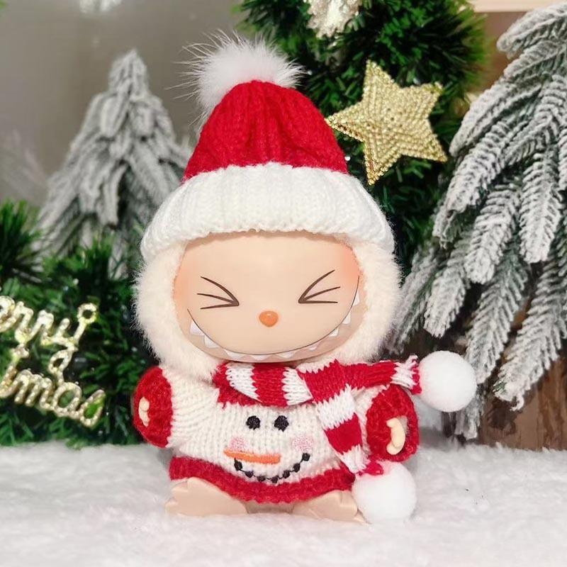 17Cm Generation and Second Generation Christmas Clothes Blind Box Macaron Pendant Sweater Hat Set