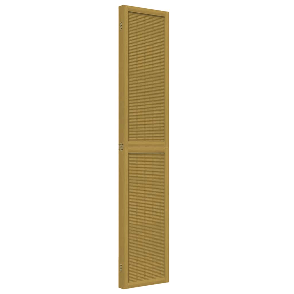 4 Piece Room Divider In Brown Solid Paulownia Wood