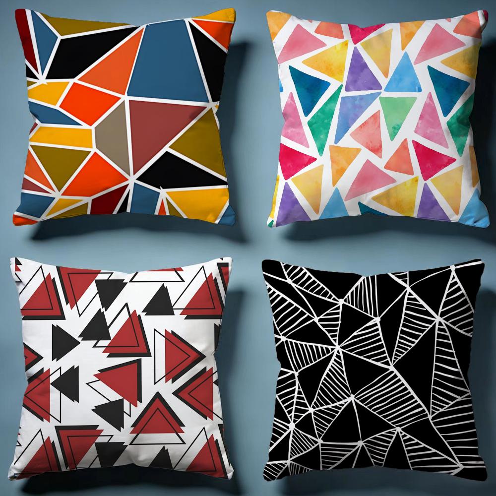 Triangle Cushion Cover Soft Decorative Pillow Case Suitable for Bedroom Sofa Car Travel Use