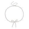 Halsband med imiterade pärlor Halsband med rosett Hängsmycke Justerbar längd Halsband Lämpligt för Bröllopsfest Vardagskläder