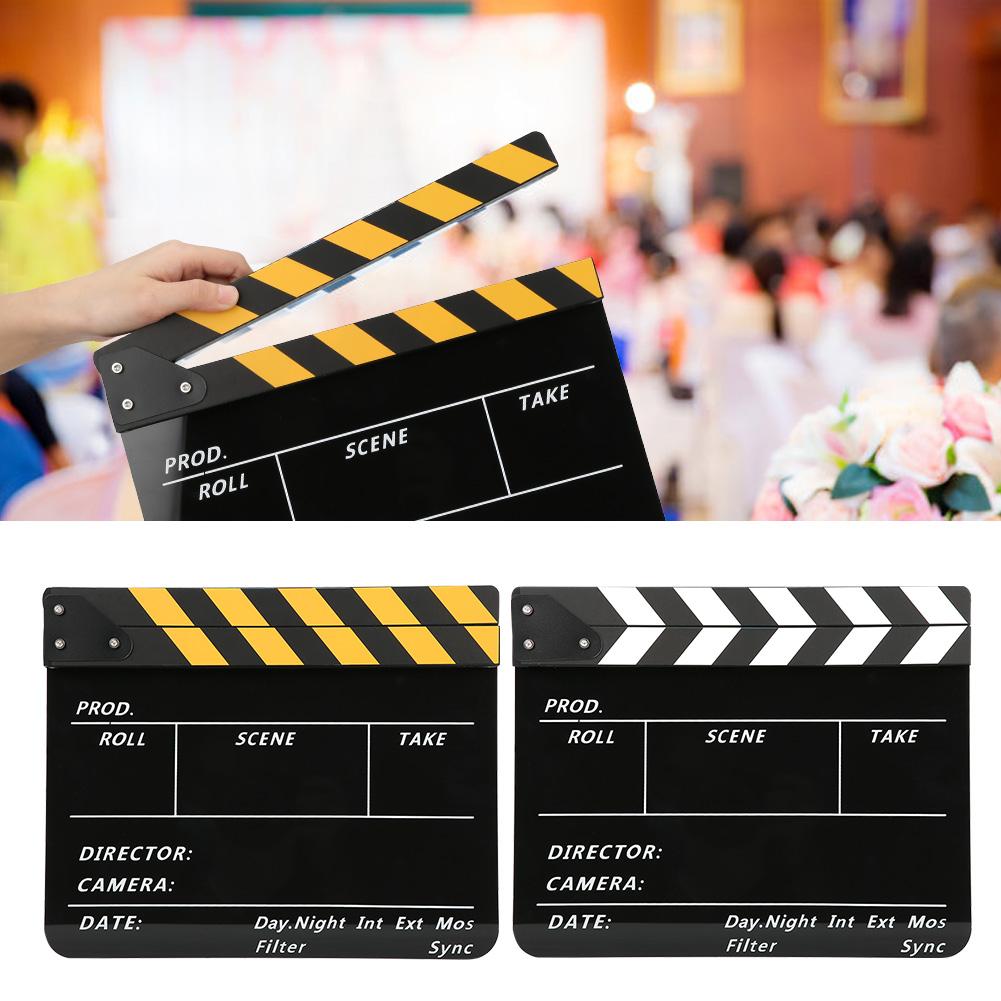 Acrylic 30x25cm Clapperboard Director Movie Clappers Film and Television Photography Prop Acrylic Clapperboard Film Clapperboard