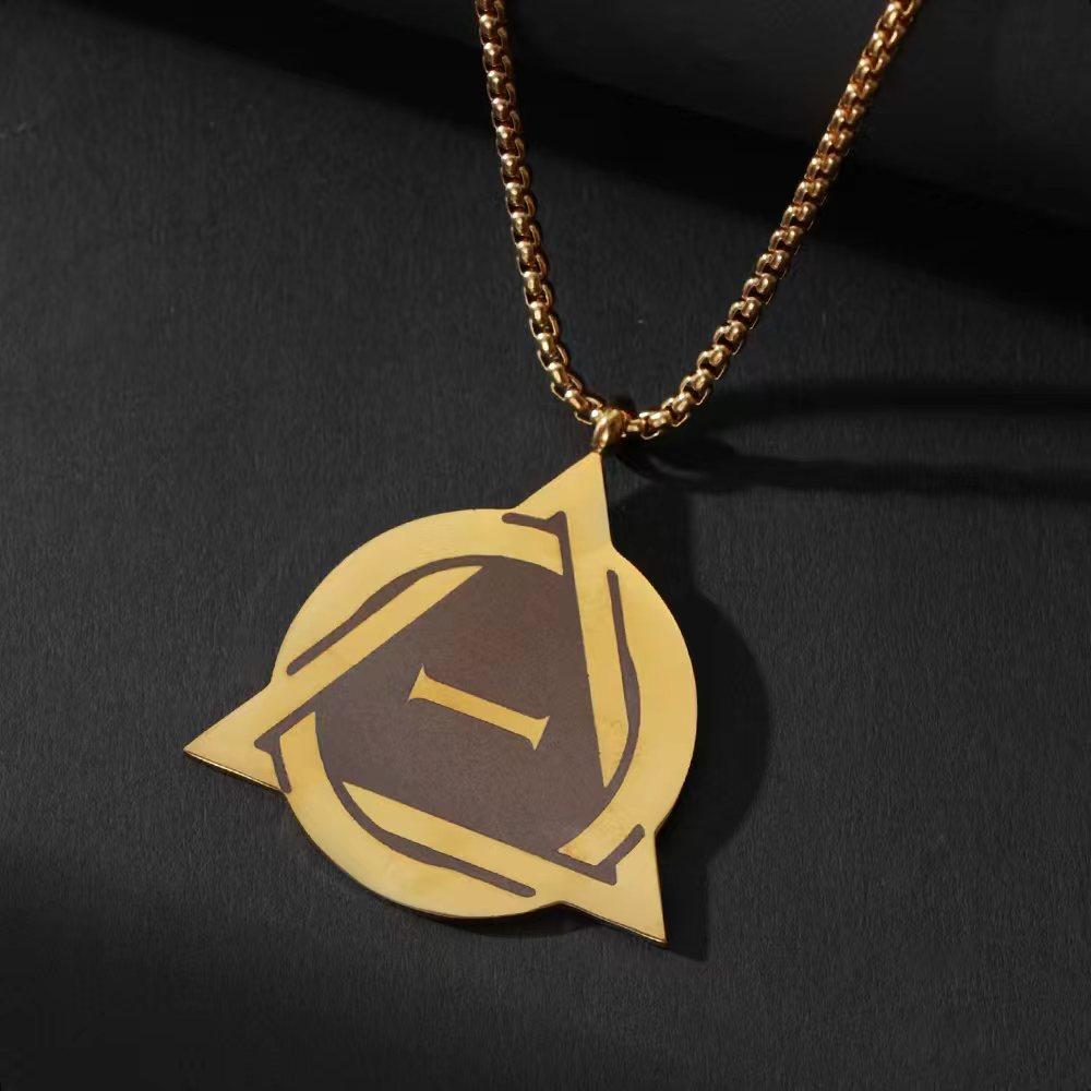 Men Therian Stainless Steel Necklace New Therian Pride Symbol Geometric Pendant Neck Chain Punk Jewelry Gifts