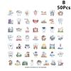 50 Sheets Protect Teeth Cartoon Stickers For Kids Students Graffiti Laptop Stationery Luggage Cute Sticker Dental Clinic Gifts