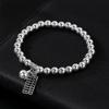 Abacus Leaf Lock Pendant Miao Women's Bracelet Alloy Imitation Silver Bead Bracelet Jewelry