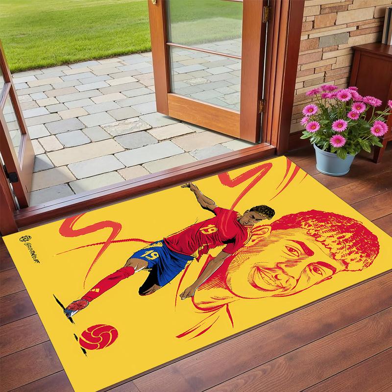 Anti‑Slip Crystal Velvet Floor Rug, Lamine Yamal Design Carpet for Indoor Living Bedroom Home Decoration